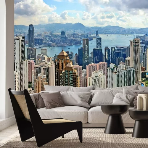 Fotobehang Hoogbouw in Hong Kong