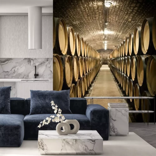 Fotobehang Vaten in wijnkelder