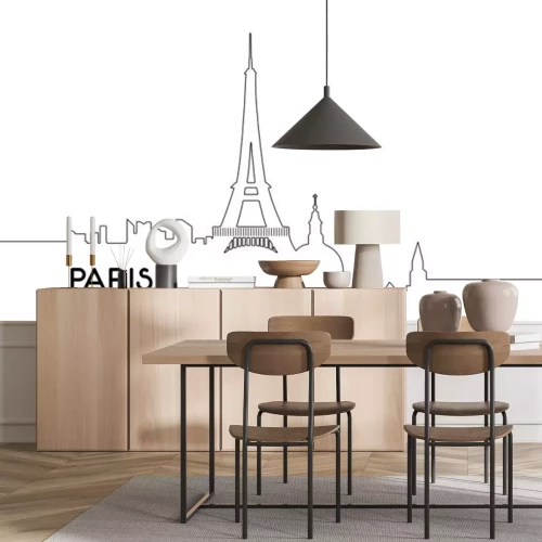 Sticker Geïsoleerde schets van Paris