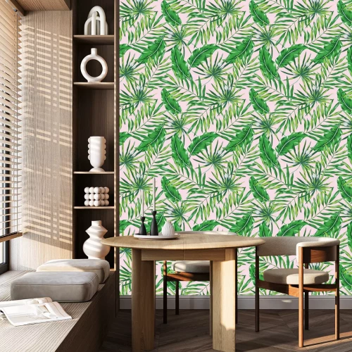 Behang Retro palmbladeren