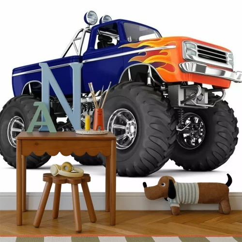 Sticker Monstertruck op een witte achtergrond