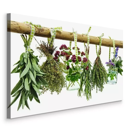 Canvas Gedroogde kruidenbundels