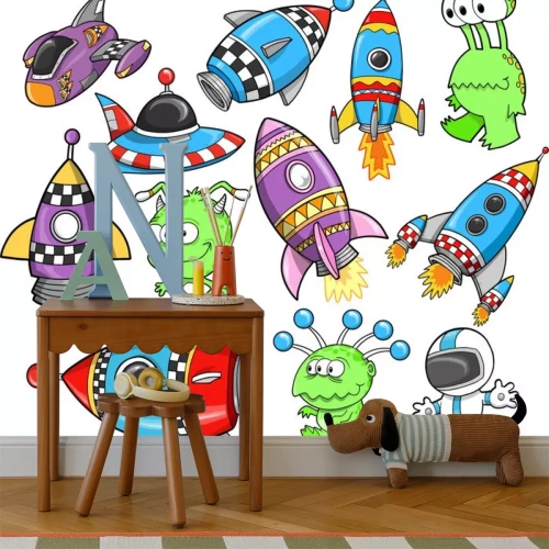 Sticker Cartoon ruimte-elementen