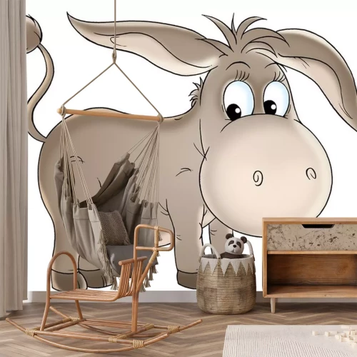 Sticker Een mooie ezel met een grote kop