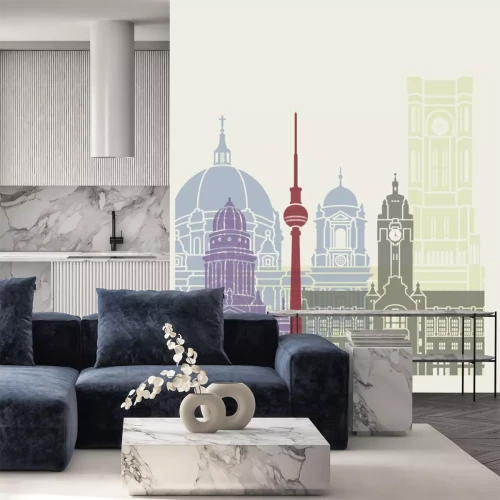 Sticker De horizon van Berlijn poster