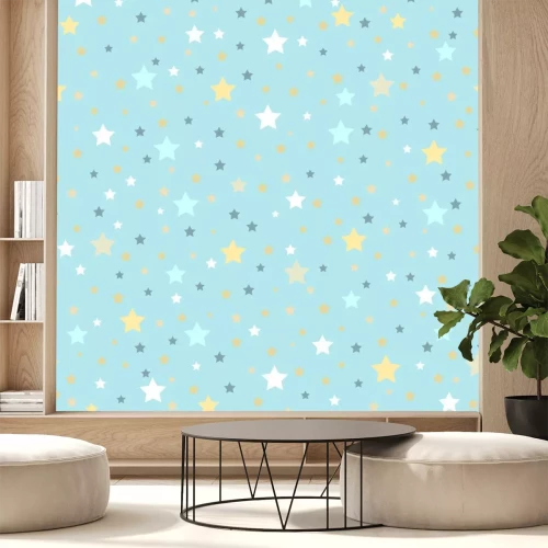 Sticker Abstract Naadloze geometrische patroon met verspreide sterren