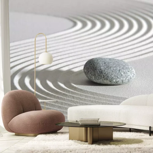 Sticker Grijze stenen op zand