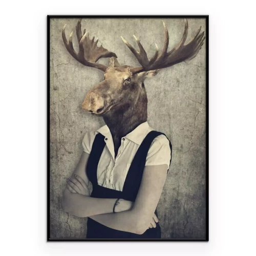 Poster Een eland in mensenkleding