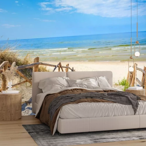 Fotobehang Strand en zee op een zomerse dag