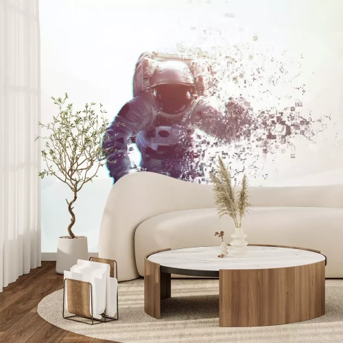 Sticker Astronaut valt uiteen in stofafbeeldingen