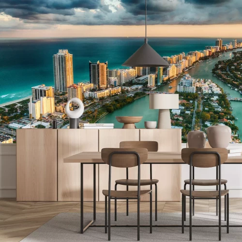 Fotobehang Miami Beach vanuit vogelperspectief