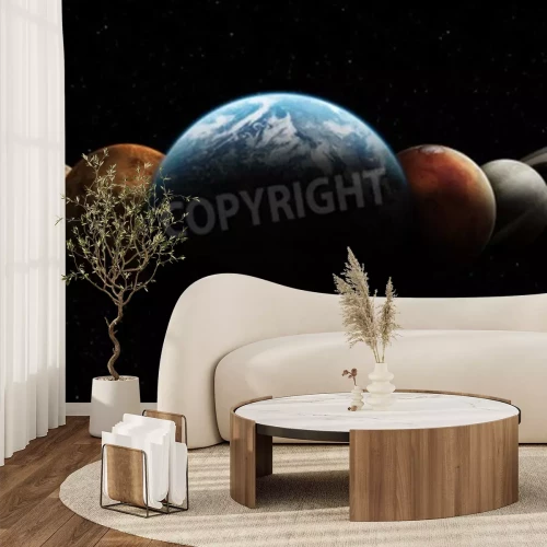 Fotobehang Gearceerde planeten van het zonnestelsel