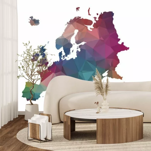 Sticker laag poly europa kaart