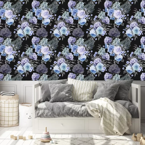 Behang Naadloos bloemenpatroon met rozen, aquarel. Vector illustratie.