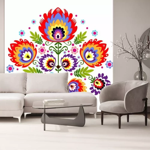 Sticker ludowy WZOR - kwiaty