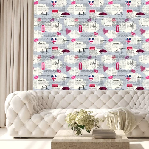 Behang Vintage patroon Londen