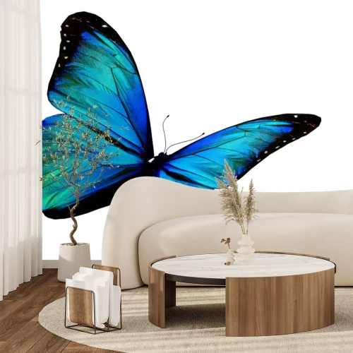 Sticker Vlinder in turquoise tint