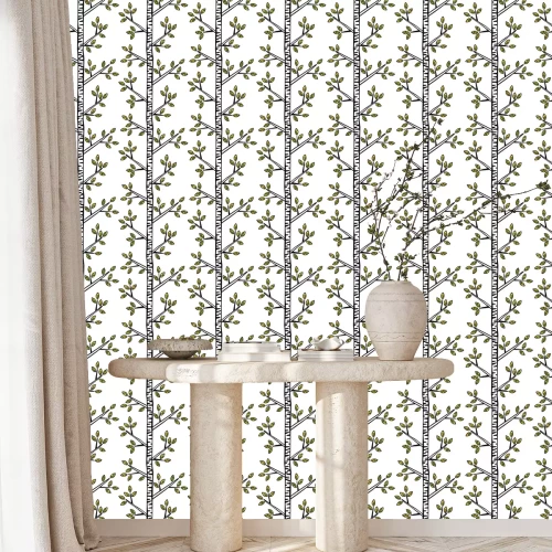 Behang Fijne minimalistische bomen