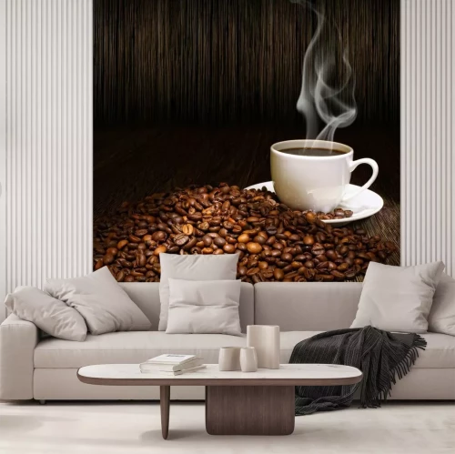 Fotobehang Ochtendkoffie en bonen