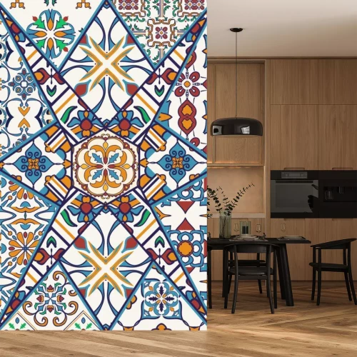 Sticker Regenboogmozaïek gebaseerd op een ster