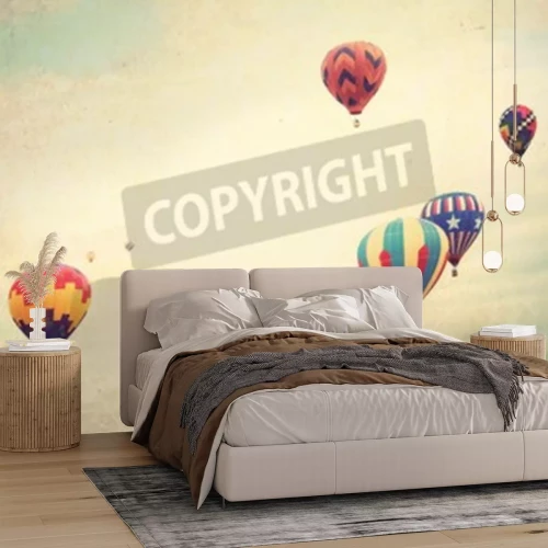 Fotobehang Retro ballon op een lichte achtergrond