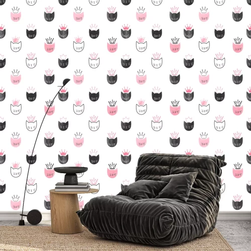 Behang katten prinsessen