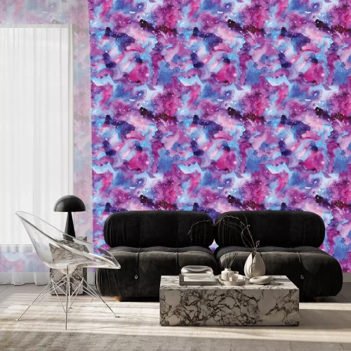 Behang Watercolor melkweg illustratie. Naadloos patroon.