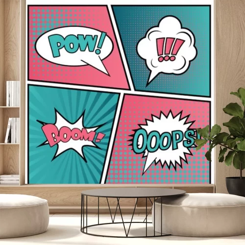 Fotobehang Komische tekstballonnen met bijschriften