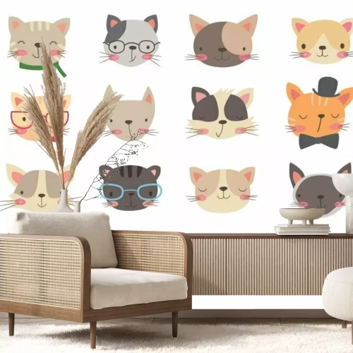 Sticker Cats heads set