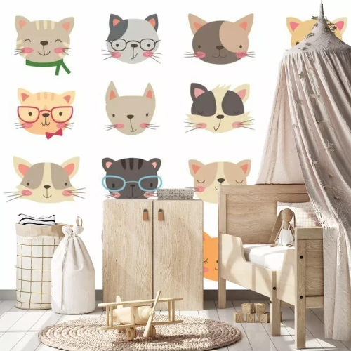 Sticker Cats heads set