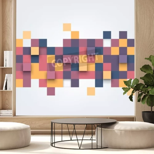 Fotobehang Kleurrijk mozaïek op een witte achtergrond