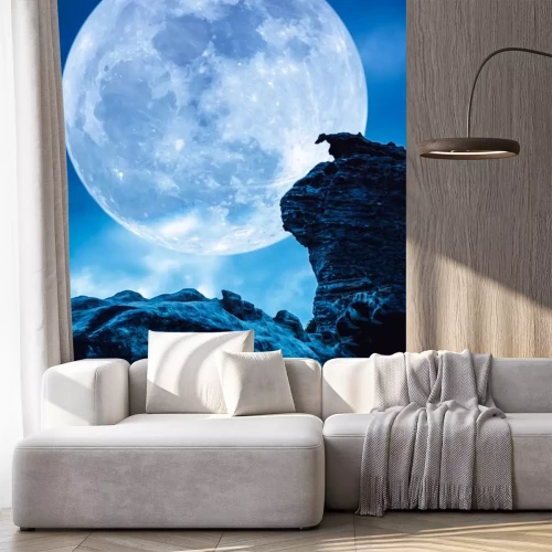 Sticker Volle maan tegen de achtergrond van de blauwe hemel