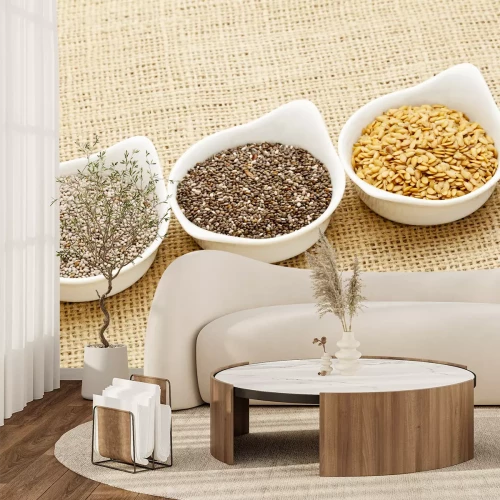 Fotobehang Kruiden in kommetjes