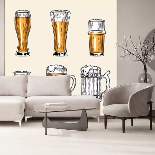 Sticker Reeks pictogrammen vol glas bier