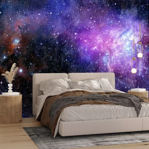 Fotobehang Een paarse gaswolk in het melkwegstelsel