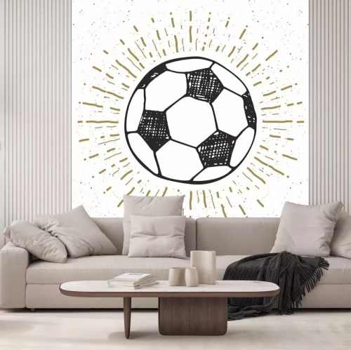 Sticker Vintage label, met de hand getekende Voetbal, voetbal schets, grunge geweven retro badge, typografie ontwerp t-shirt print, vector illustratie