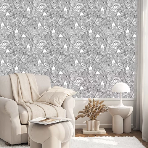 Behang Uzumaki psychedelisch landschap