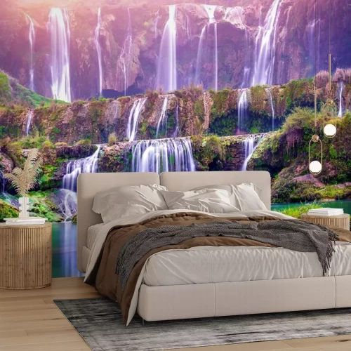 Fotobehang Landschap met een waterval