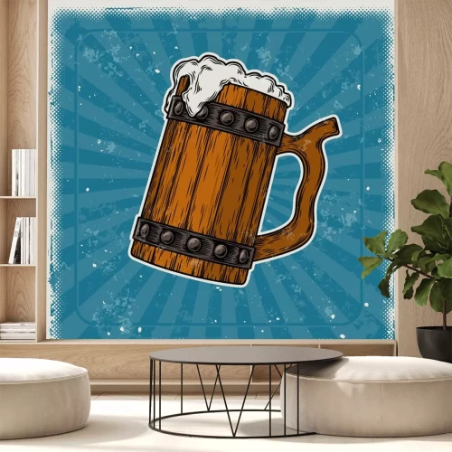 Sticker Houten pul bier