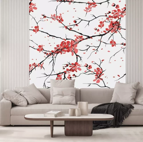 Sticker Kersen of sakura naadloze patroon achtergrond