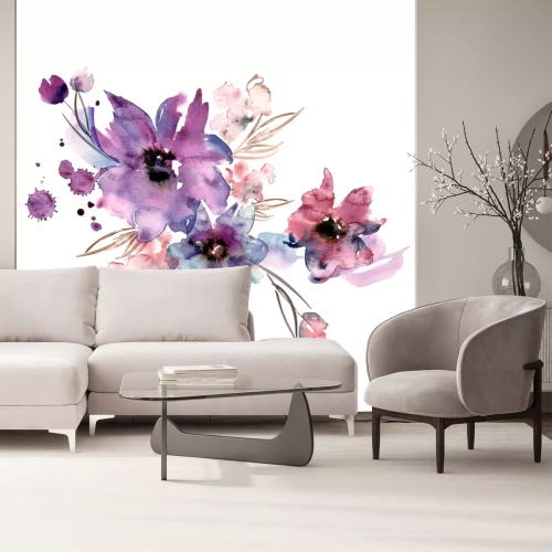 Sticker Een boeket romantische bloemen in aquarelstijl