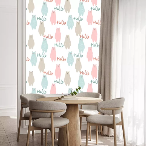 Behang Vector leuke naadloze patroon met cartoon beer