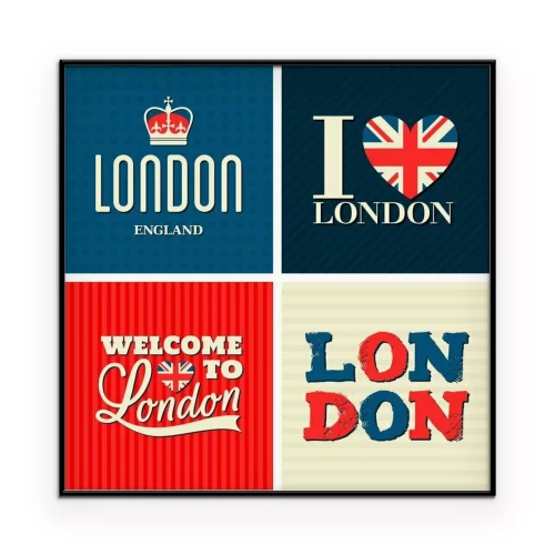 Poster Infografische weergaven van het woord Londen