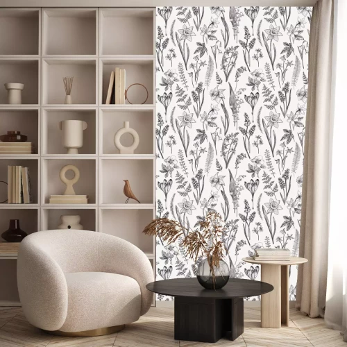 Behang Wilde bloemen in vintage stijl