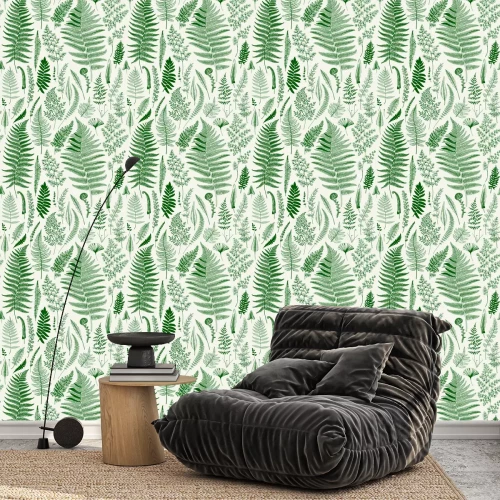 Behang Naadloze patroon. Ferns. Vintage vector botanische illustratie. Groen