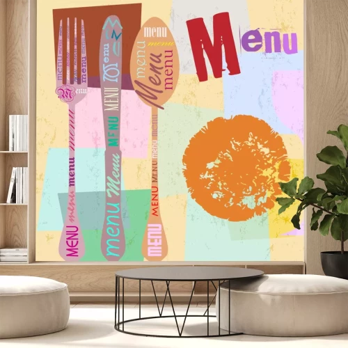 Sticker Moderne grafische afbeeldingen in menustijl in meerdere kleuren