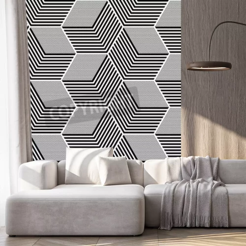 Fotobehang Hexagonaal patroon in 3D