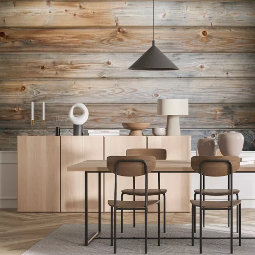 Fotobehang Fuzzy oude planken