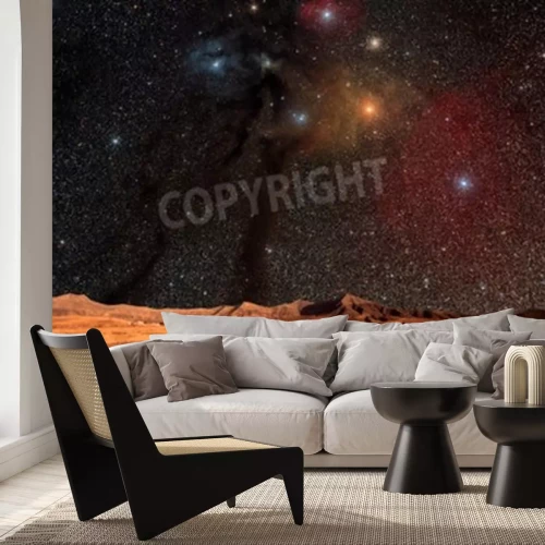 Fotobehang Sterrennacht in de woestijn