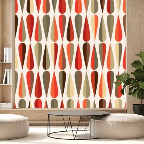 Fotobehang Compositie van druppels op een witte achtergrond in vintage stijl